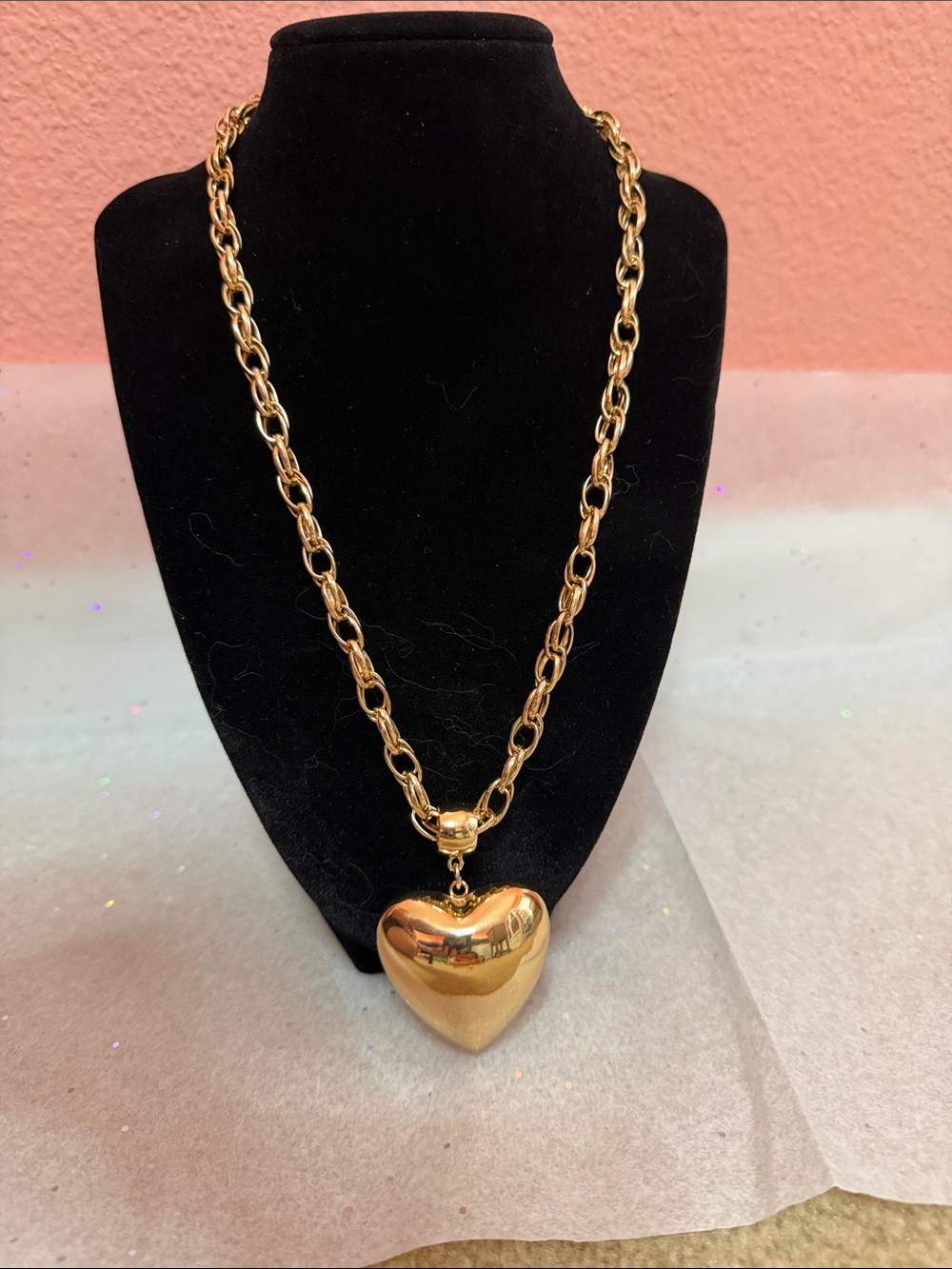 Park Lane Shiny Gold Heart Pendant Necklace